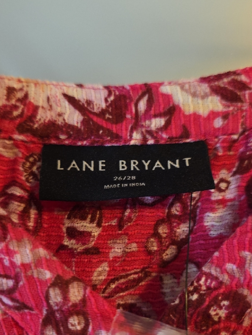 Lane Bryant Hot Pink Floral Ruffle Sleeve Top - Picture 3 of 6